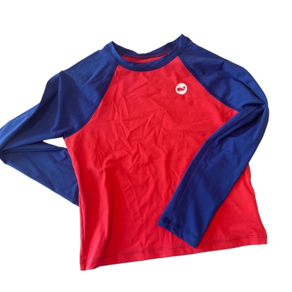Vineyard Vines Kids Rash Guard‎ girls M red and blue